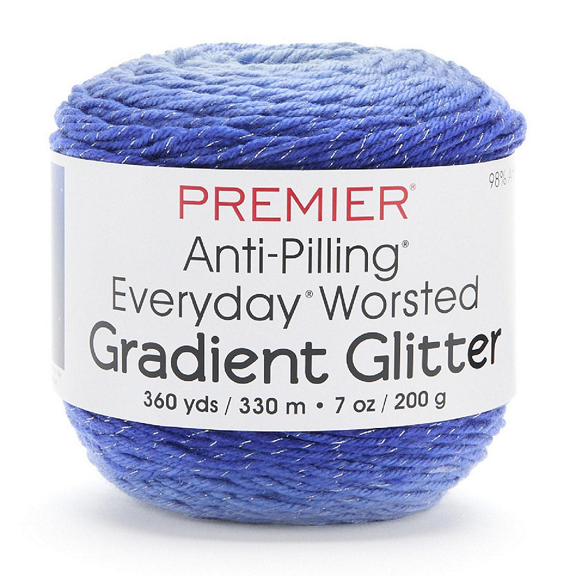 Premier Everyday Worsted Gradient Glitter Yarn-Royal Blue Tones Image