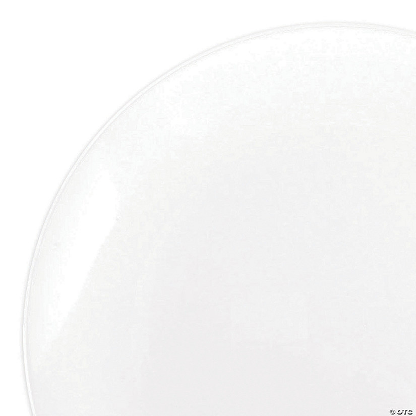 Premium 10.25" Solid White Organic Round Disposable Plastic Dinner Plates (120 Plates) Image