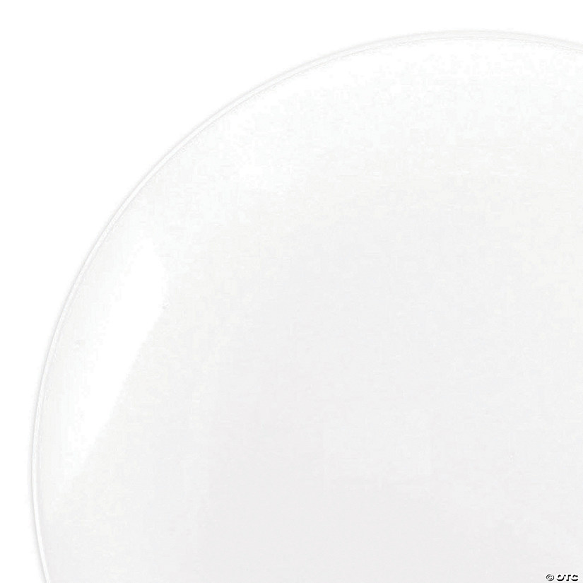 Premium 10.25" Solid White Organic Round Disposable Plastic Dinner Plates (120 Plates) Image