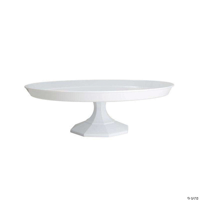 Premium 10.5" White Small Round Plastic Cake Stands (12 Cake Stands) Image