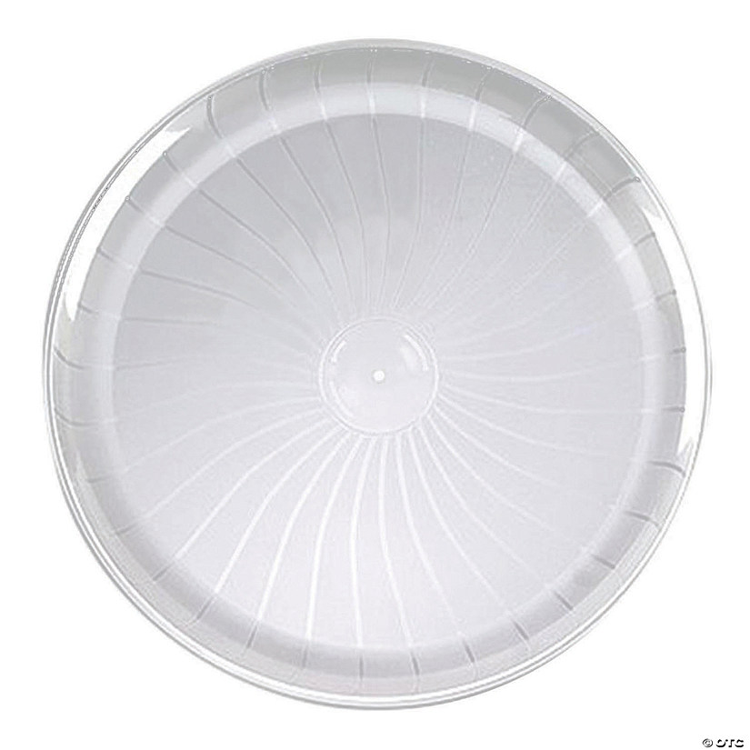 Premium 16" Clear Pavilion Round Disposable Plastic Trays (24 Trays) Image