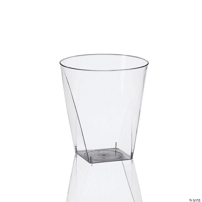 Premium 2 oz. Clear Square Bottom Disposable Plastic Shot Cups (500 Cups) Image
