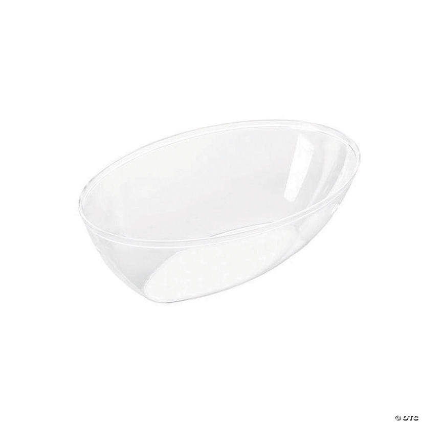 Premium 2 qt. Clear Oval Plastic Serving Bowls (24 Bowls) Image