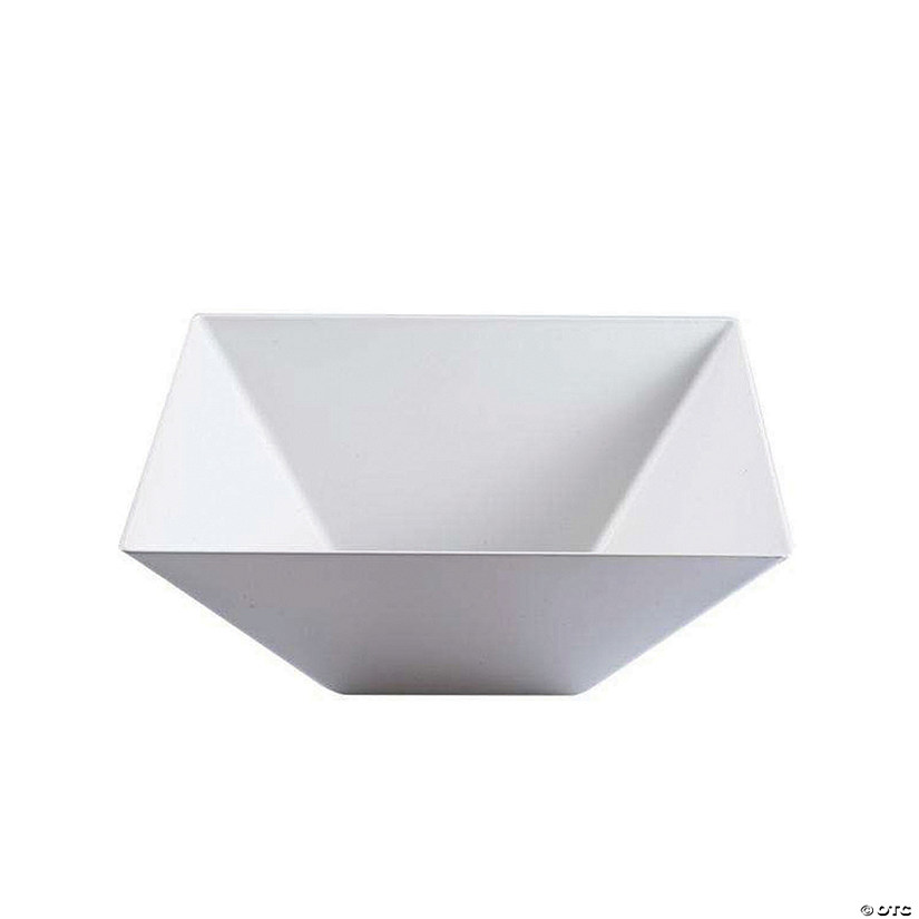 Premium 4 qt. White Square Plastic Serving Bowls (24 Bowls) Image
