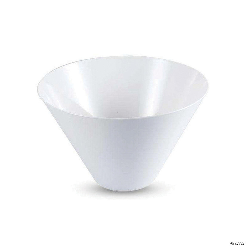 Premium 96 oz. White Round Deep Plastic Serving Bowls (24 Bowls) Image