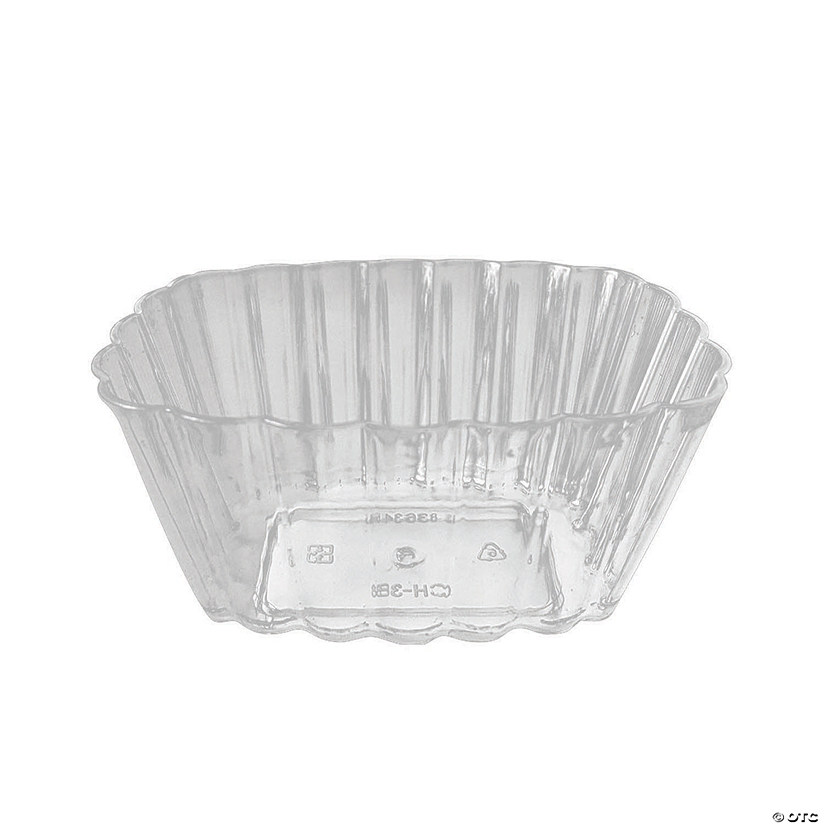 Premium Clear Fluted Rectangular Disposable Plastic Pudding Cups (288 Cups) Image