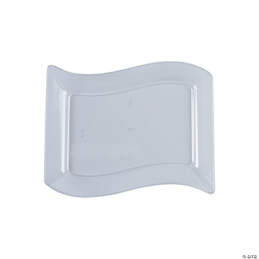 Premium Clear Wavy Rectangular Plastic Dessert Plates Oriental Trading