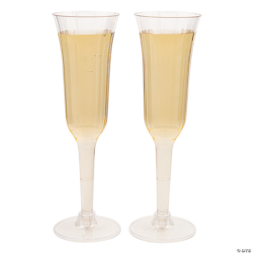 Premium Flared Plastic Champagne Flutes - 10 Ct. Image