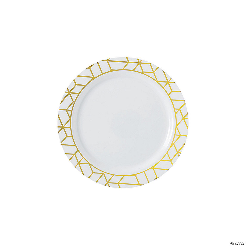Premium Geometric Plastic Dessert Plates &#8211; 25 Ct.  Image