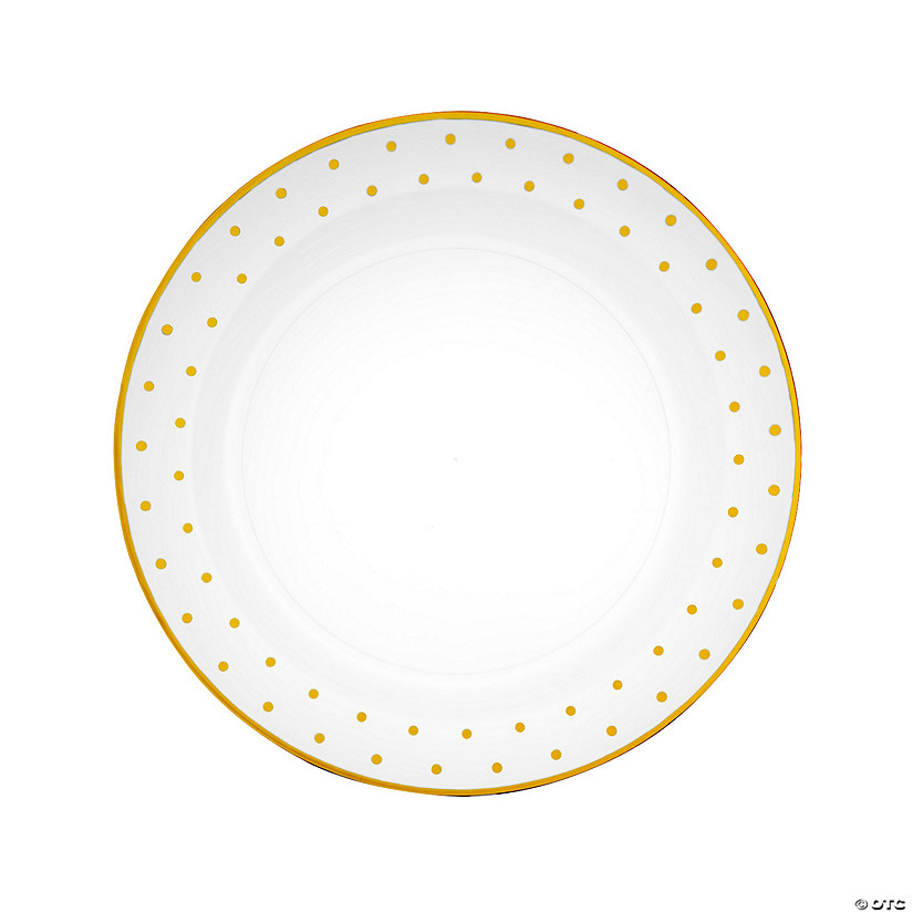 Premium Gold Dot Clear Plastic Dinner Plates - 25 Ct. Image