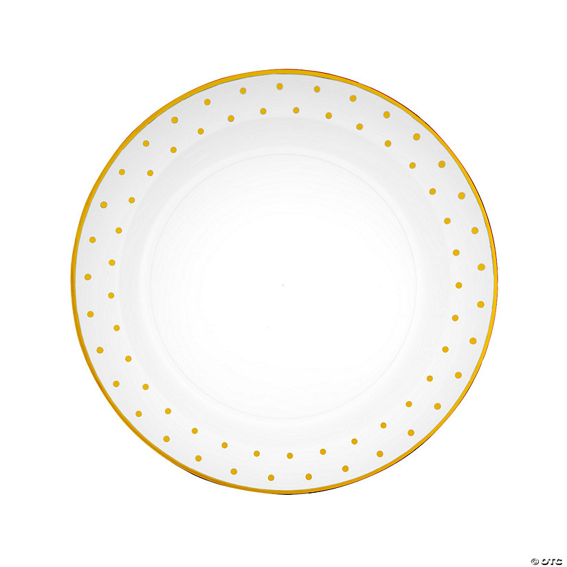 Premium Gold Dot Plastic Dinner Plates 25 Ct. Oriental Trading