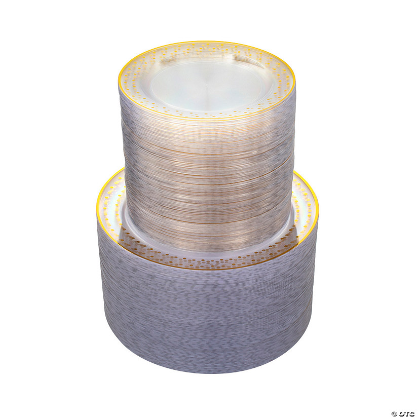 Premium Gold Dot Plastic Plates 100 Ct. Oriental Trading