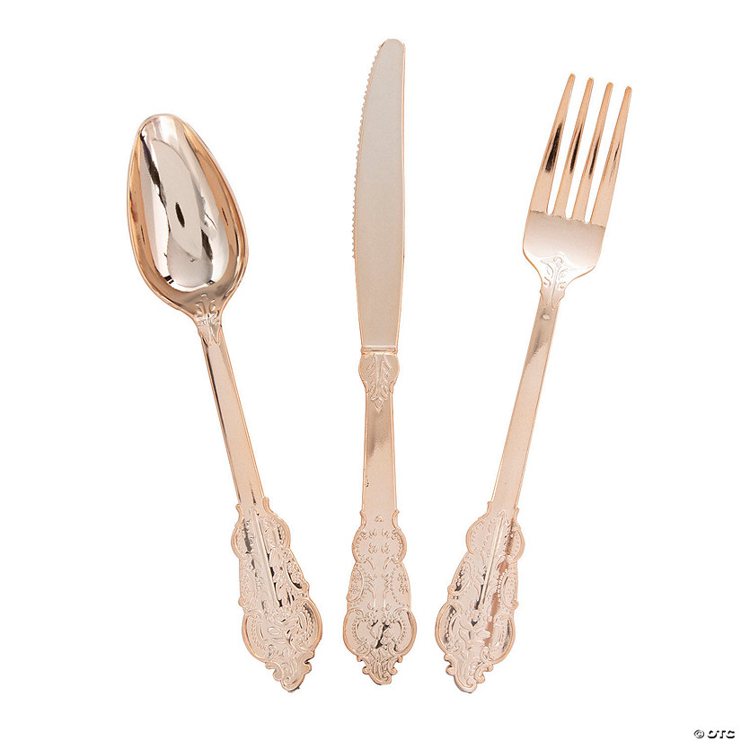 Premium Ornate Plastic Cutlery Sets - 24 Ct. Image