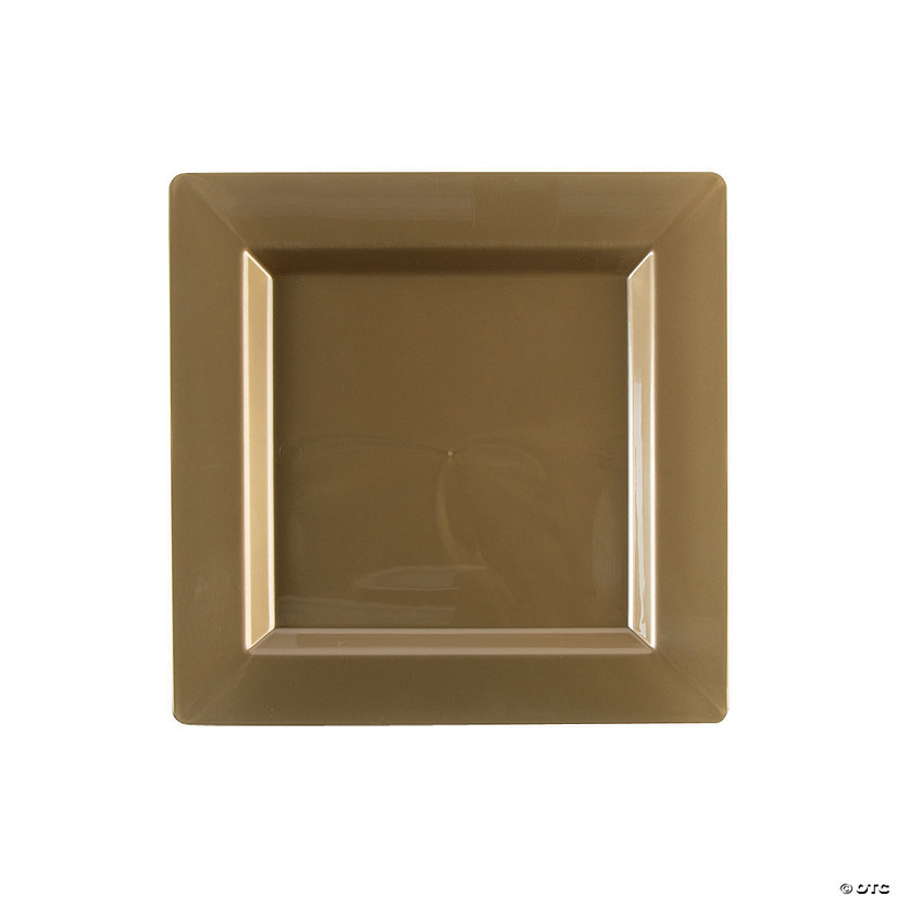 Premium Plastic Gold Square Dessert Plates