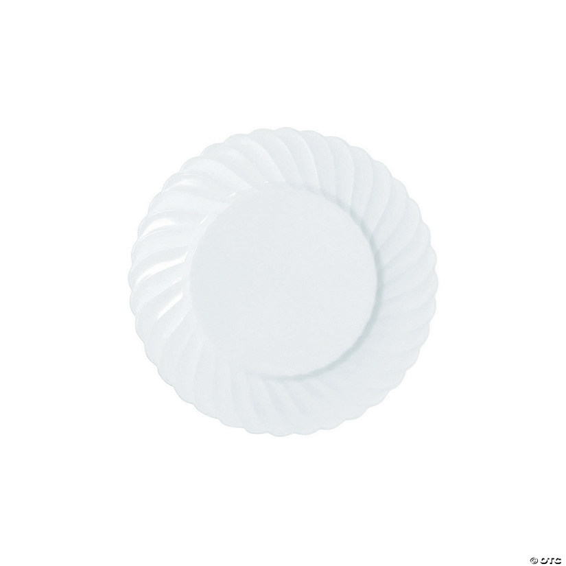 Premium White Elegance Plastic Dessert Plates - 25 Ct. Image