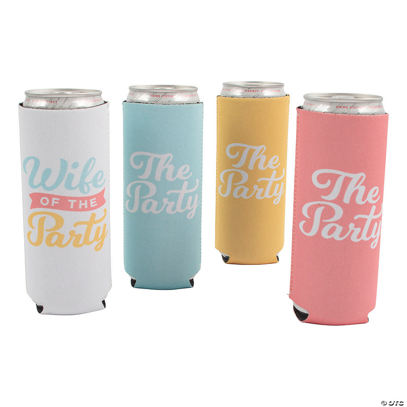 Premium Wife of the Party Slim Fit Can Coolers - 7 Pc. Image