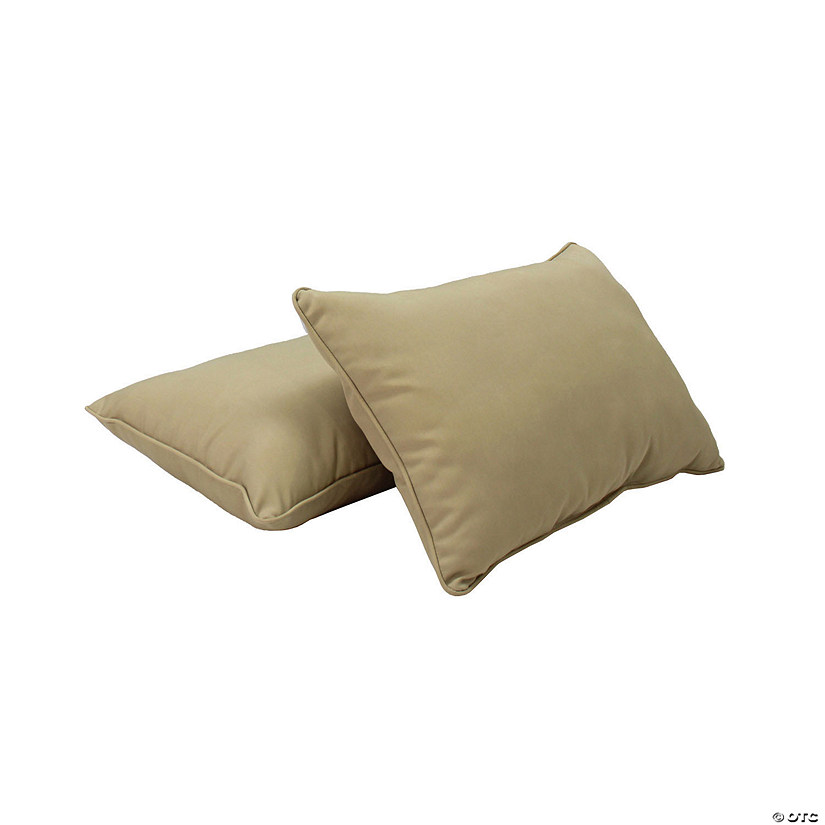 Presidio 12" x 20" Lumbar Indoor/Outdoor Pillow with Piping, 2-Pack - Beige Sand Image