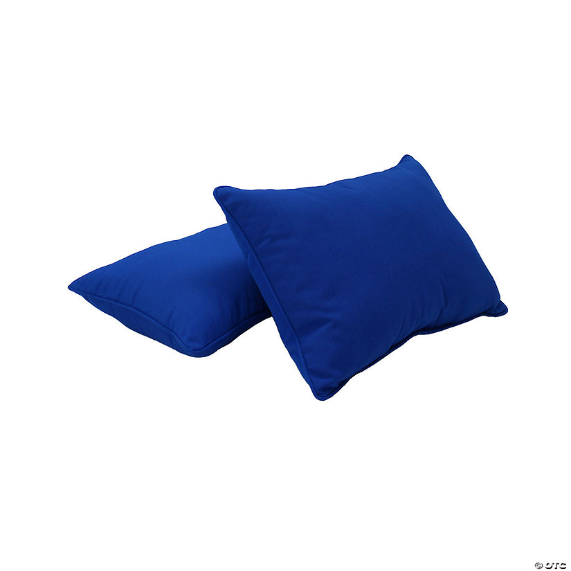 Presidio 12" x 20" Lumbar Indoor/Outdoor Pillow with Piping, 2-Pack - Brilliant Blue Image