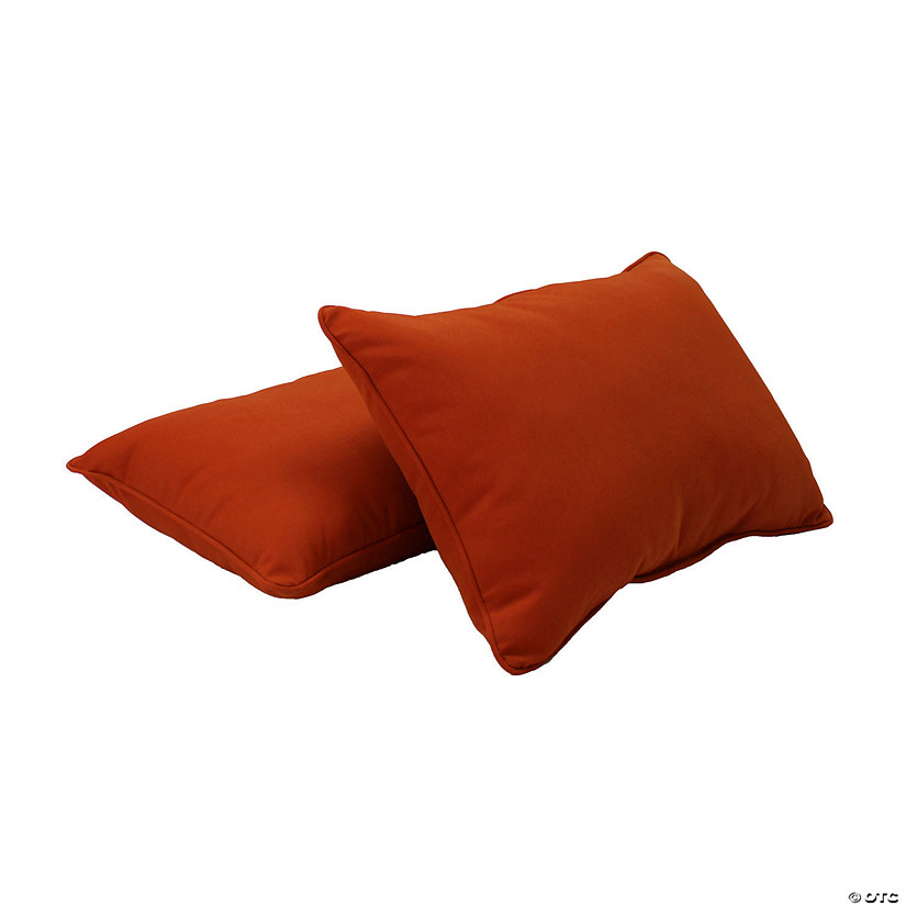 Presidio 12" x 20" Lumbar Indoor/Outdoor Pillow with Piping, 2-Pack - Burnt Orange Image