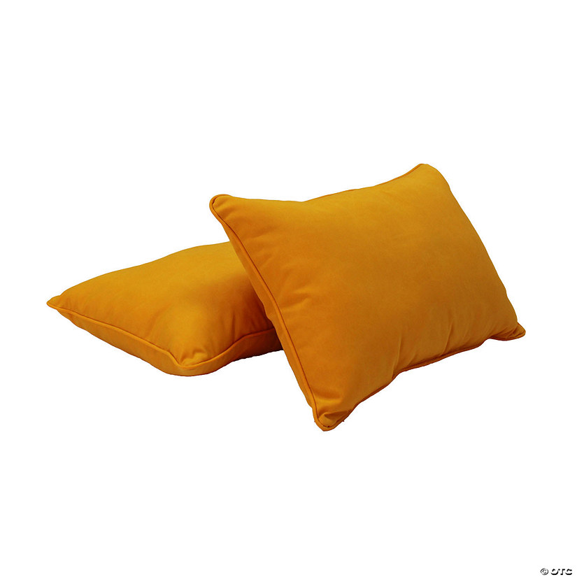 Presidio 12" x 20" Lumbar Indoor/Outdoor Pillow with Piping, 2-Pack - Marigold Image