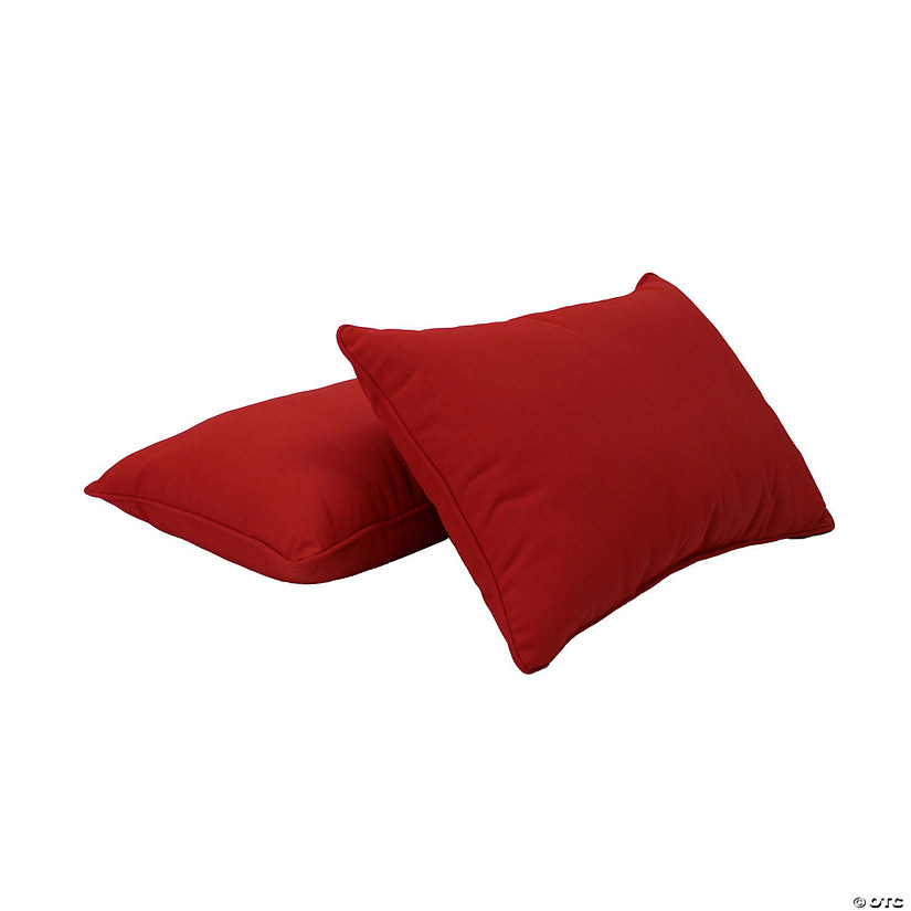 Presidio 12" x 20" Lumbar Indoor/Outdoor Pillow with Piping, 2-Pack - Red Image