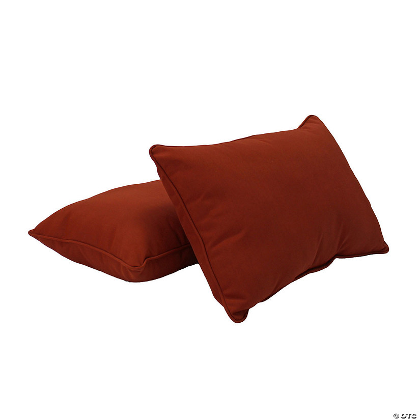 Presidio 12" x 20" Lumbar Indoor/Outdoor Pillow with Piping, 2-Pack - Rust Red Image