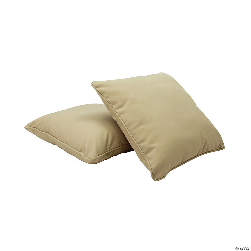 Presidio 15" x 15" Square Indoor/Outdoor Pillow with Piping, 2-Pack - Beige Sand Image