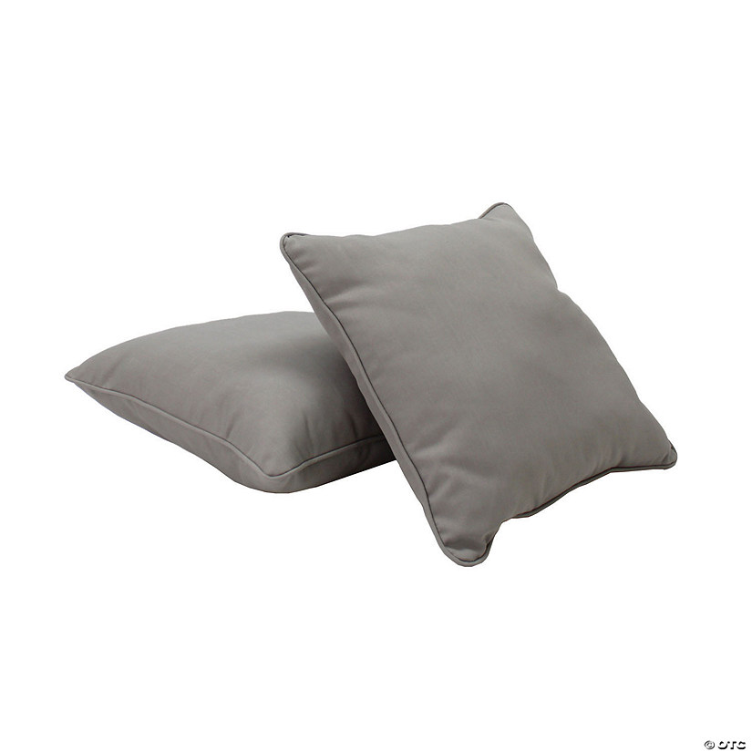 Presidio 15" x 15" Square Indoor/Outdoor Pillow with Piping, 2-Pack - Gray Image