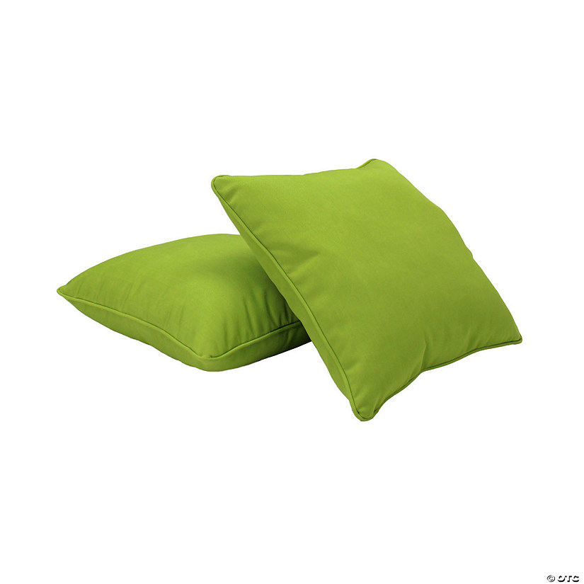 Presidio 15" x 15" Square Indoor/Outdoor Pillow with Piping, 2-Pack - Lime Green Image