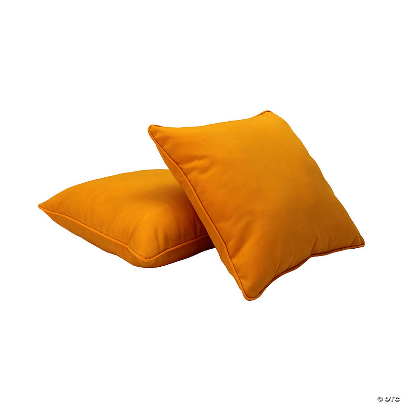 Presidio 15" x 15" Square Indoor/Outdoor Pillow with Piping, 2-Pack - Marigold Image