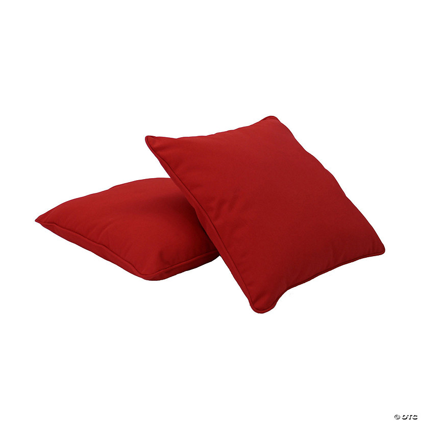 Presidio 15" x 15" Square Indoor/Outdoor Pillow with Piping, 2-Pack - Red Image