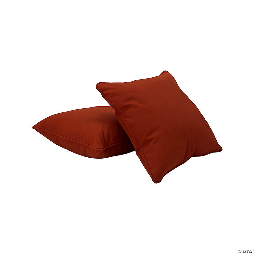 Presidio 15" x 15" Square Indoor/Outdoor Pillow with Piping, 2-Pack - Rust Red Image