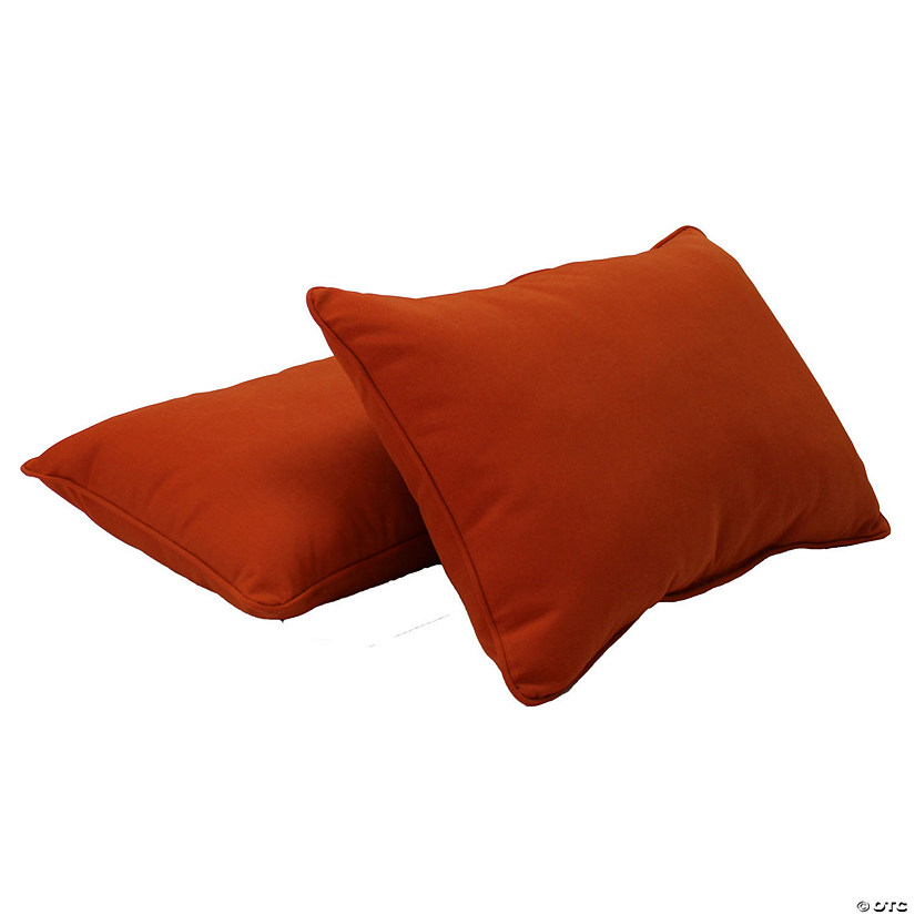 Presidio 16" x 24" Lumbar Indoor/Outdoor Pillow with Piping, 2-Pack - Burnt Orange Image