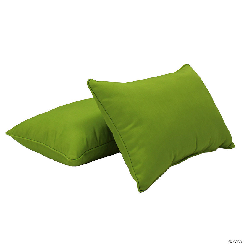 Presidio 16" x 24" Lumbar Indoor/Outdoor Pillow with Piping, 2-Pack - Lime Green Image