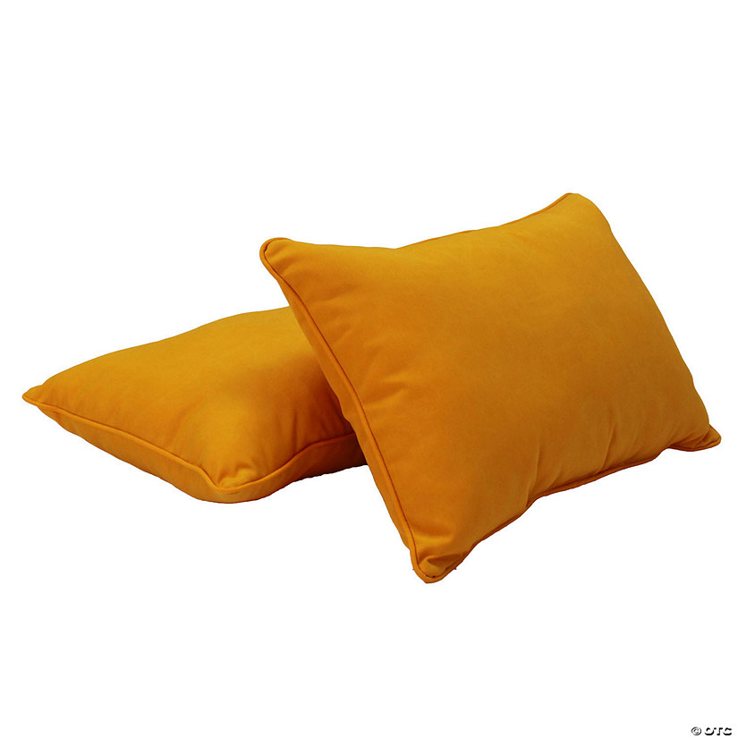 Presidio 16" x 24" Lumbar Indoor/Outdoor Pillow with Piping, 2-Pack - Marigold Image