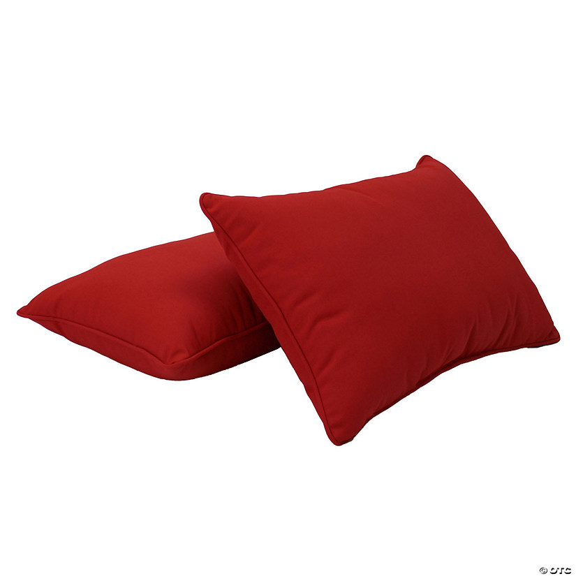 Presidio 16" x 24" Lumbar Indoor/Outdoor Pillow with Piping, 2-Pack - Red Image