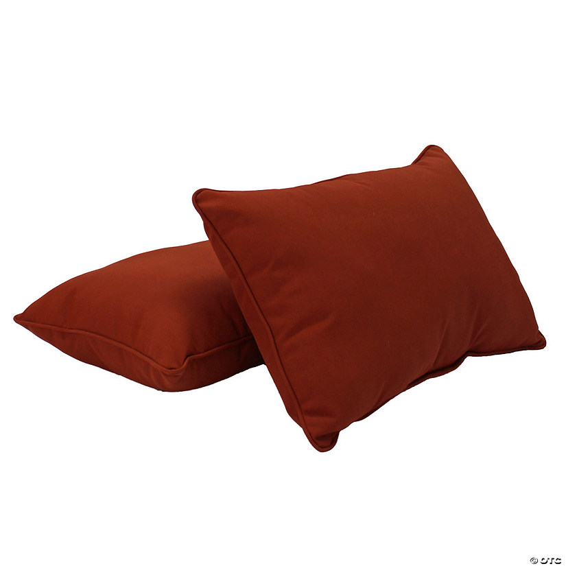 Presidio 16" x 24" Lumbar Indoor/Outdoor Pillow with Piping, 2-Pack - Rust Red Image