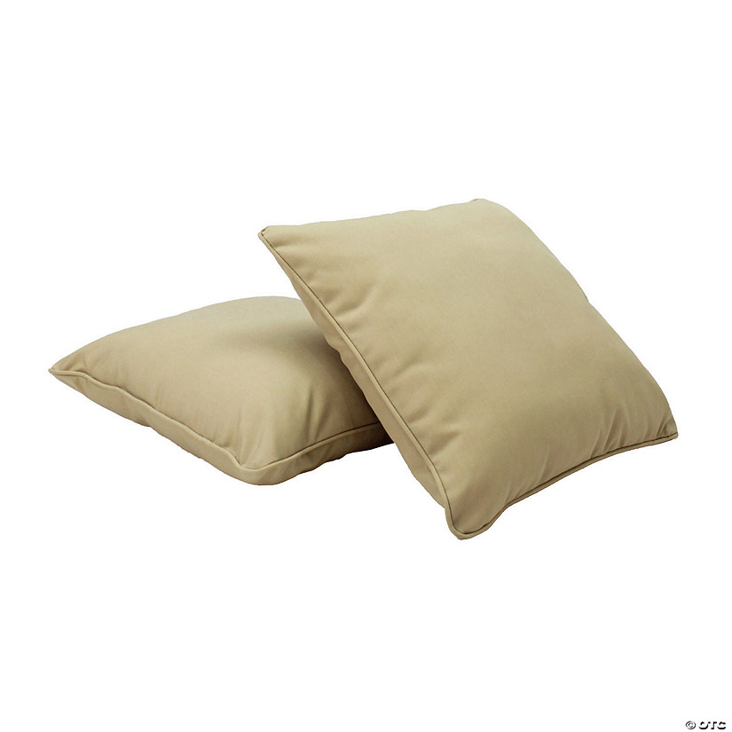 Presidio 18"x 18" Square Indoor/Outdoor Pillow with Piping, 2-Pack - Beige Sand Image