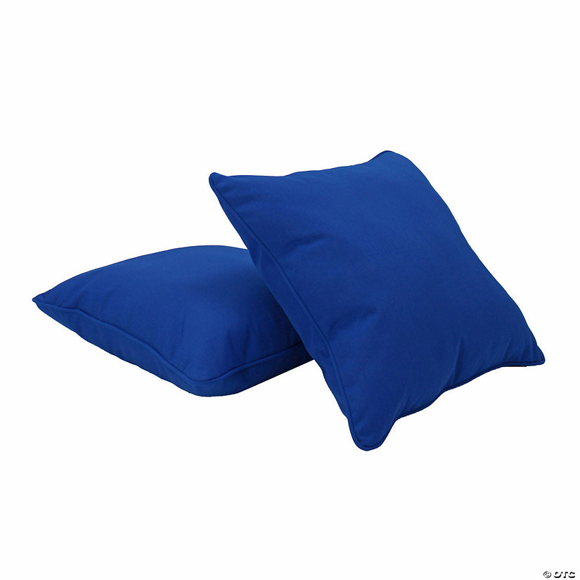 Presidio 18"x 18" Square Indoor/Outdoor Pillow with Piping, 2-Pack - Brilliant Blue Image