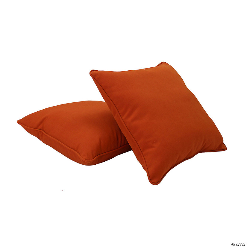 Presidio 18"x 18" Square Indoor/Outdoor Pillow with Piping, 2-Pack - Burnt Orange Image