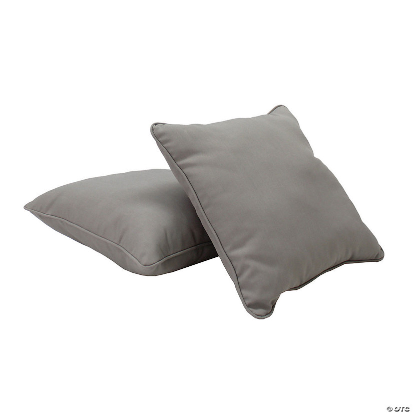 Presidio 18"x 18" Square Indoor/Outdoor Pillow with Piping, 2-Pack - Gray Image