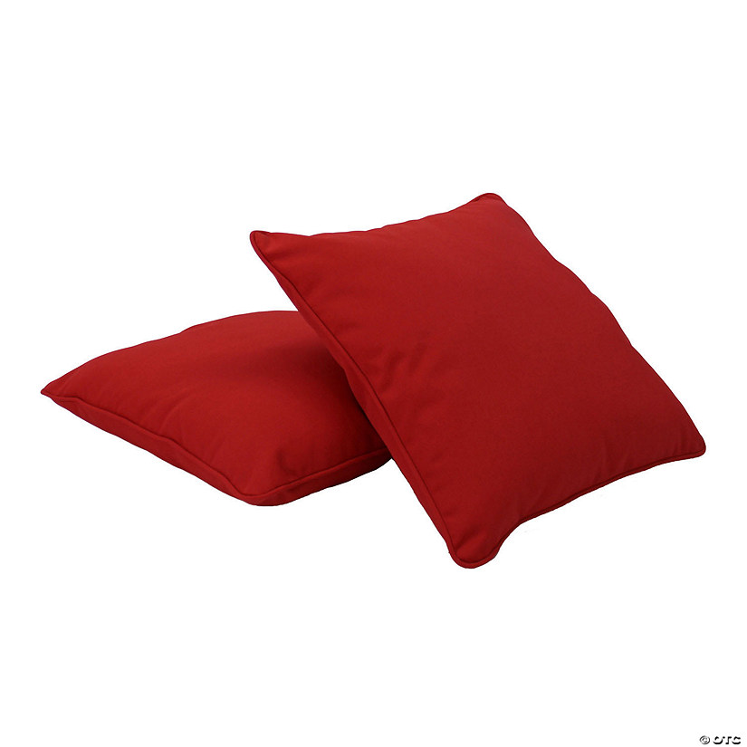 Presidio 18"x 18" Square Indoor/Outdoor Pillow with Piping, 2-Pack - Red Image