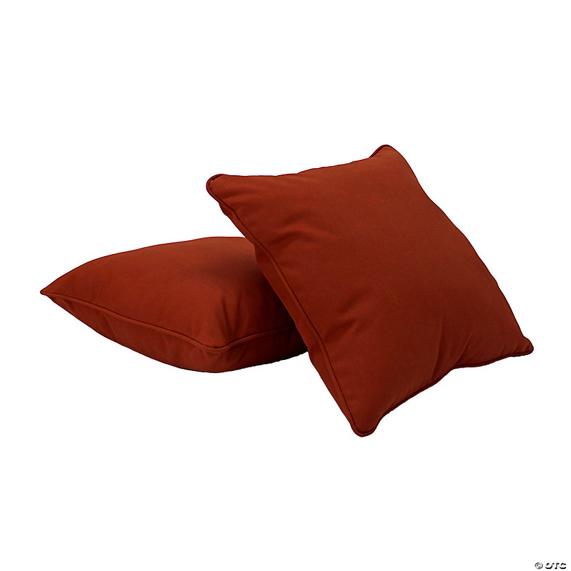 Presidio 18"x 18" Square Indoor/Outdoor Pillow with Piping, 2-Pack - Rust Red Image