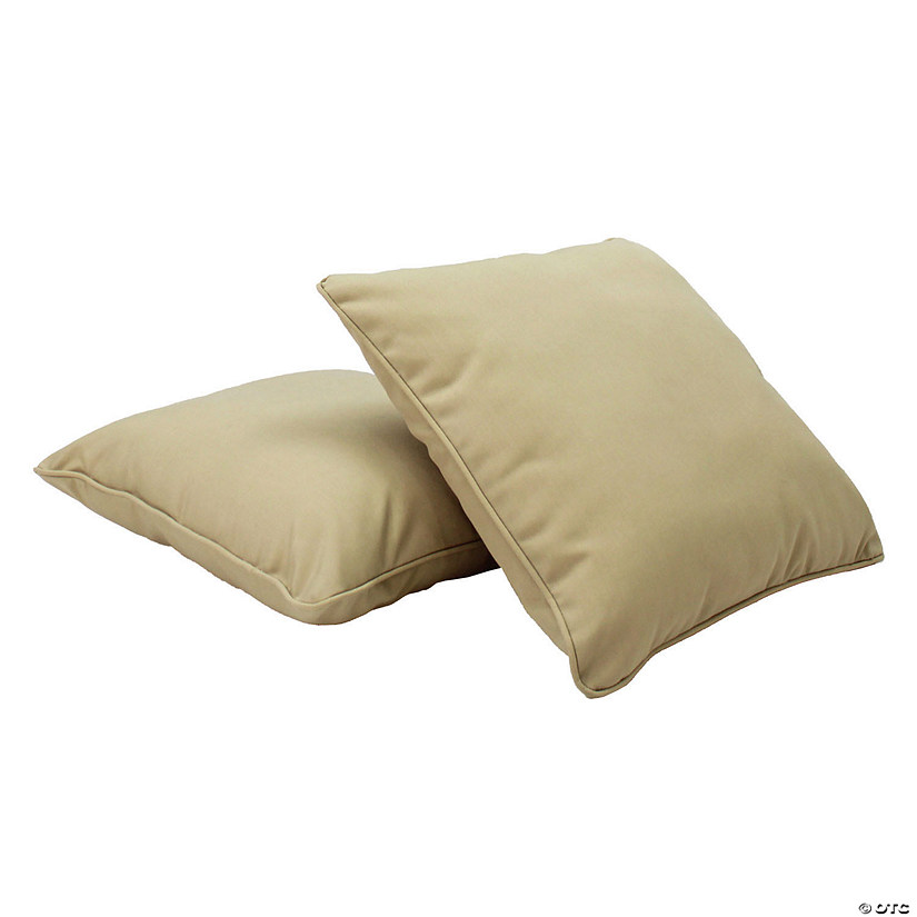 Presidio 24" x 24" Square Indoor/Outdoor Pillow with Piping, 2-Pack - Beige Sand Image