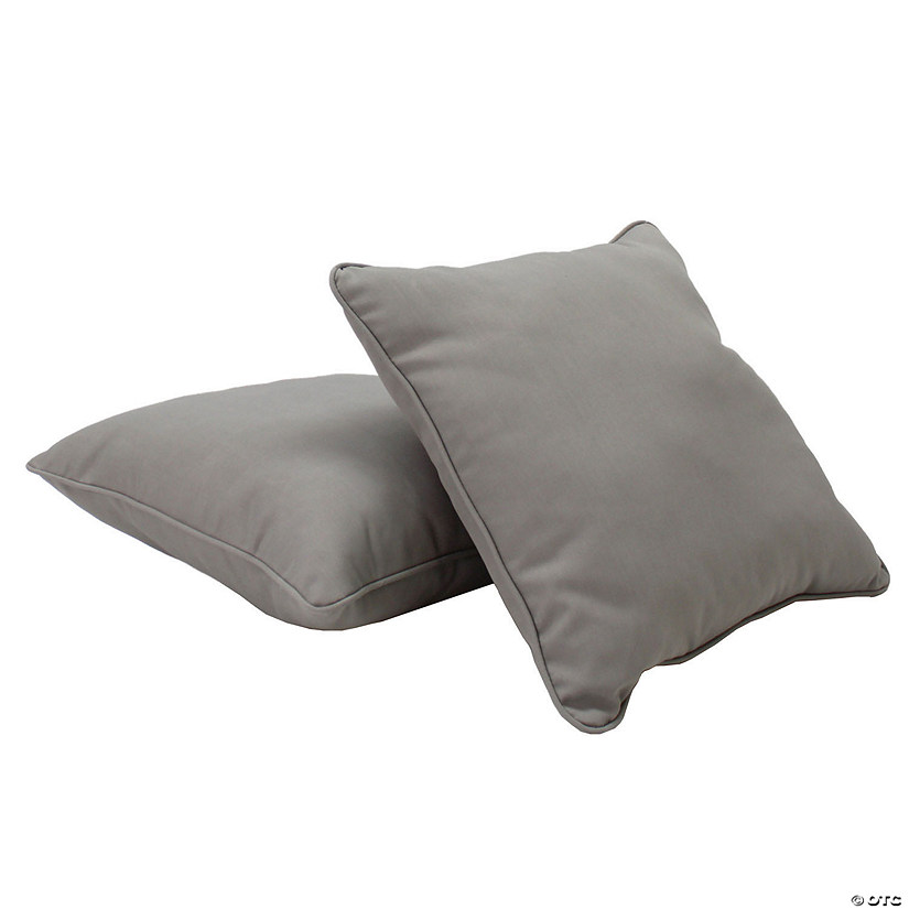Presidio 24" x 24" Square Indoor/Outdoor Pillow with Piping, 2-Pack - Gray Image