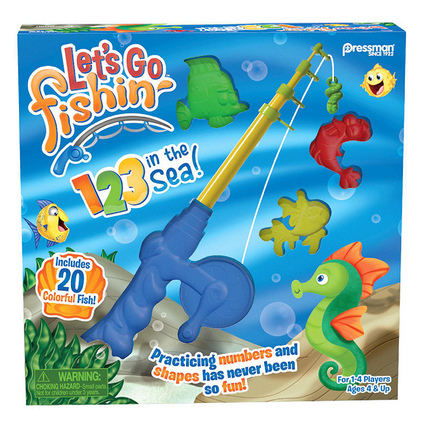 Pressman Let's Go Fishin' 123 in The Sea! - Practice Counting, Shapes, and  Colors Game - Ages 4 and Up, 1-4 Players