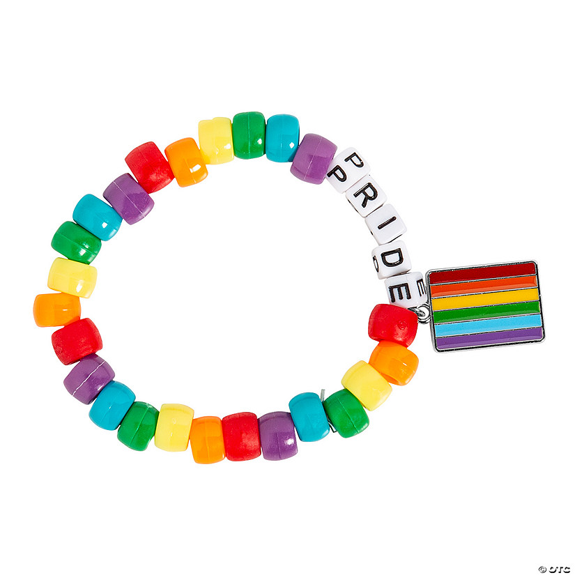 Pride Rainbow Pony Bead Bracelet Craft Kit - Makes 12 Image