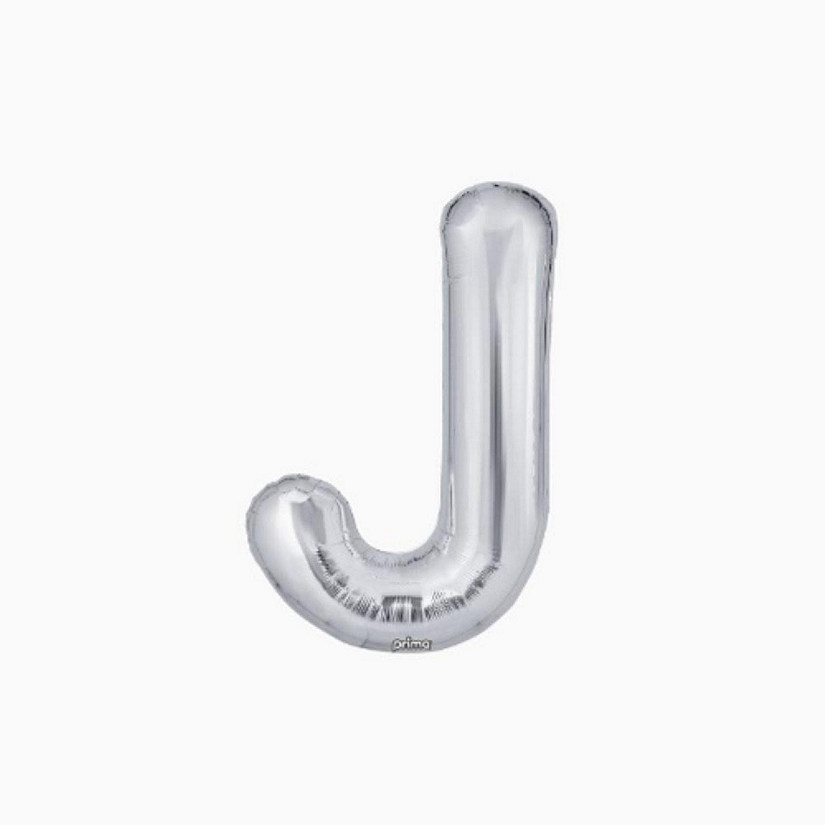 Prima - 16" - Silver - Foil Balloon Letter 'J' Image