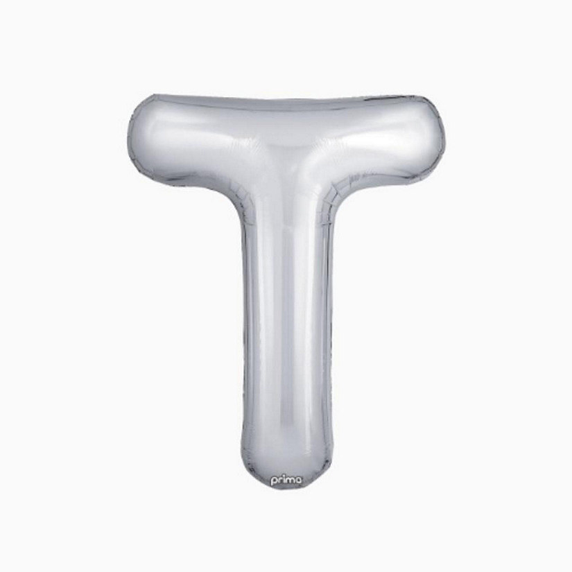 Prima - 16" - Silver - Foil Balloon Letters T Image