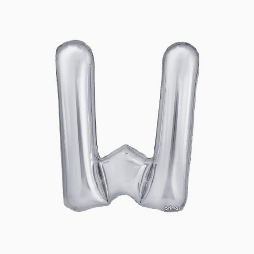 Prima - 16" - Silver - Foil Balloon Letters W Image